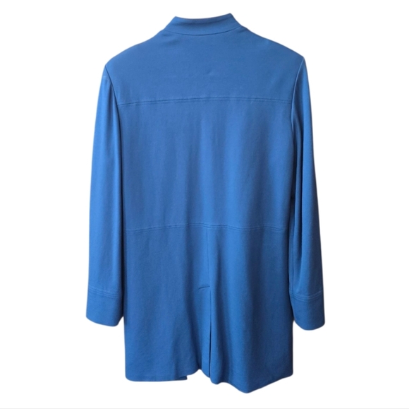 Chico's Teal Blue Button Up Knit Blazer Jacket M - Picture 2 of 9